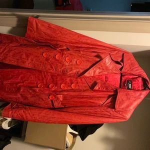 Bison exclusive leather red coat